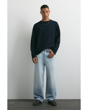 Pull&Bear Jean Baggy Relaxed Fit - Bleu