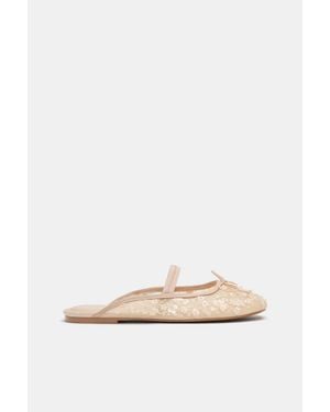 Pull&Bear Mules Ballerines Ornements - Blanc