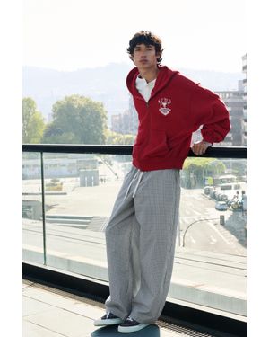 Pull&Bear Pantaloni Jogger A Quadri - Rosso