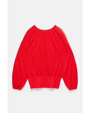 Pull&Bear Pull Oversize Froncé - Rouge