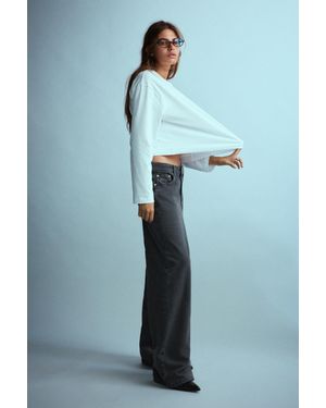 Pull&Bear Baggy Jeans Met Halfhoge Taille - Wit