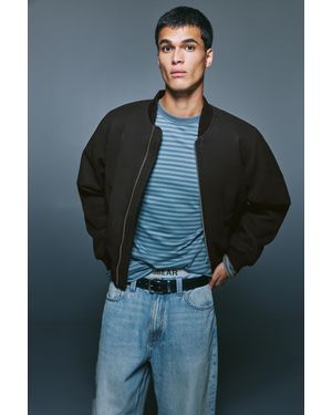 Pull&Bear Blouson Bomber Similicuir - Bleu