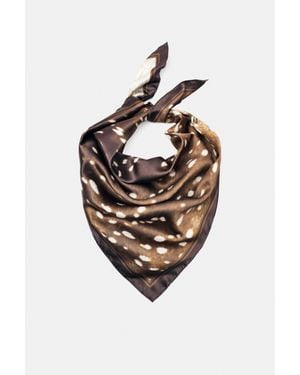 Pull&Bear Bandana Satinée Imprimé Cerf - Marron
