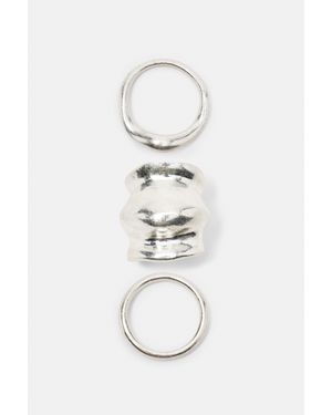 Pull&Bear Set 3 Anelli Irregolari - Bianco