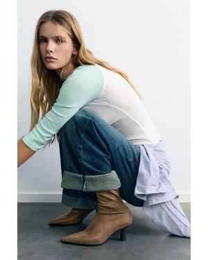 Pull&Bear Bottines Stretch À Talon - Gris