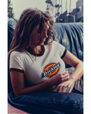 Pull&Bear T-Shirt Bord-Côte Contrastant Dickies - Bleu
