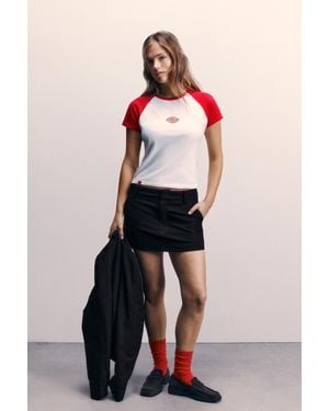 Pull&Bear Maglietta Dickies Con Maniche A Contrasto - Rosa