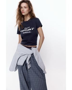 Pull&Bear Disney X F1 Mickey T-Shirt - Blauw