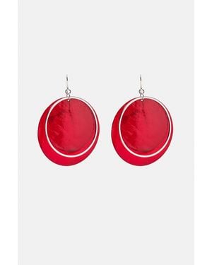 Pull&Bear Orecchini Doppi Effetto Madreperla - Rosso