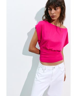 Pull&Bear Asymmetrische Top Met Ceintuurdetail - Roze