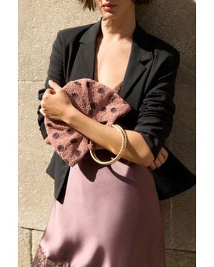 Pull&Bear Handtas Met Stippen En Metalen Handvat - Roze