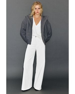 Pull&Bear Jeans Van Ribfluweel Met Wijde Pijpen - Grijs