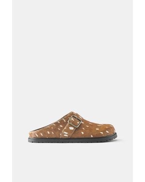 Pull&Bear Leren Muiltjes Met Gesp - Bruin