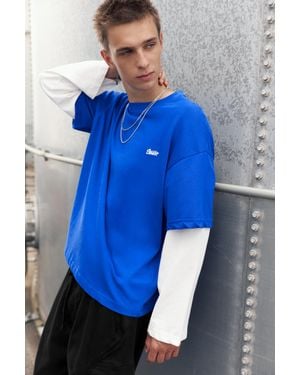 Pull&Bear Maglietta Doppio Strato - Blu