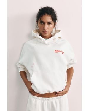 Pull&Bear Sweatshirt Met Running-Print - Wit