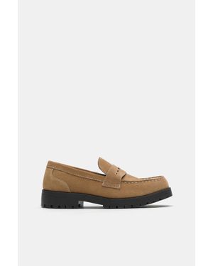 Pull&Bear Mocassins En Cuir - Blanc