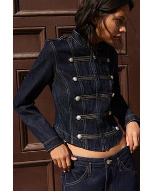 Pull&Bear Denim Jack Met Houtje-Touwtjeknopen - Blauw
