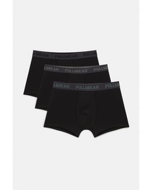 Pull&Bear Pack 3 Boxer - Nero