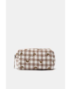 Pull&Bear Nécessaire Vichy Croissant - Marrone
