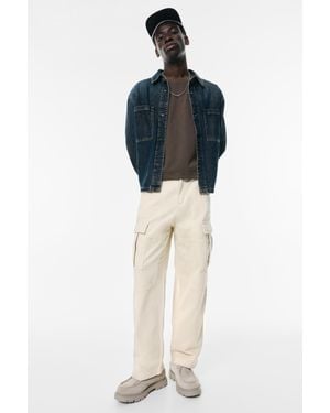 Pull&Bear Pantalon Cargo Baggy - Bleu