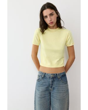 Pull&Bear Maglia Attillata A Maniche Corte - Giallo