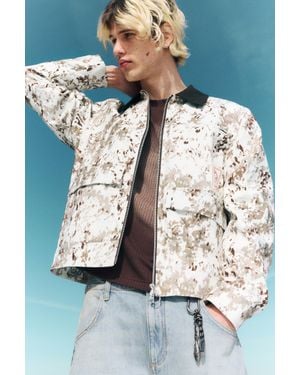 Pull&Bear Stwd Camouflage Jack - Blauw