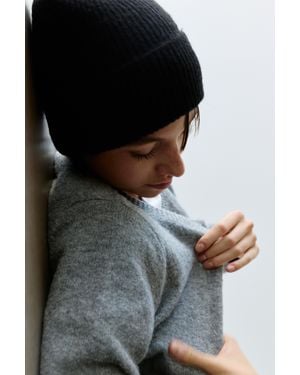 Pull&Bear Ribtricot Muts - Zwart