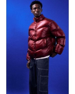 Pull&Bear Gewatteerd Jack Met Glanzende Afwerking - Blauw