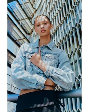 Pull&Bear Cropped Denim Jack - Blauw