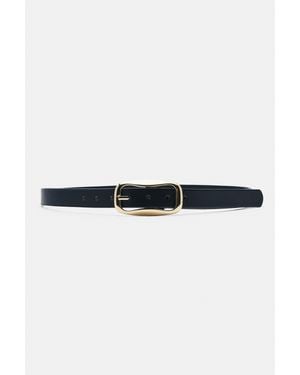 Pull&Bear Ceinture Fine Boucle Irrégulière - Noir