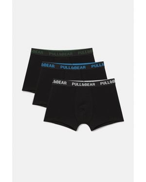 Pull&Bear 3-Pack Boxershorts - Zwart