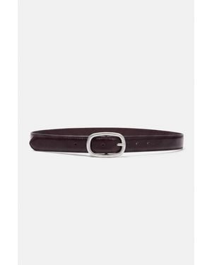 Pull&Bear Ceinture Fine Boucle Ovale - Marron