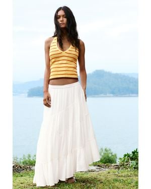 Pull&Bear Witte Asymmetrische Midirok