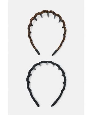 Pull&Bear Pack 2 Cerchietti Stampa Animalier - Nero