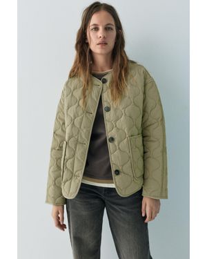 Pull&Bear Licht Gewatteerd Jack - Groen