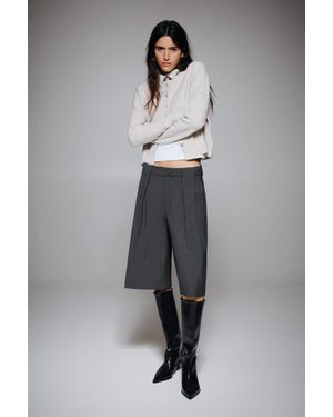 Pull&Bear Pantaloncini Eleganti Con Pinces - Nero