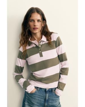 Pull&Bear Polo Manches Longues - Gris