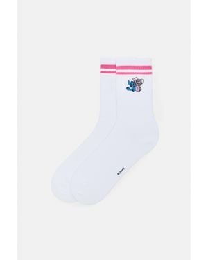 Pull&Bear Chaussettes Stitch - Blanc