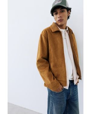 Pull&Bear Veste Trucker En Suédine - Bleu
