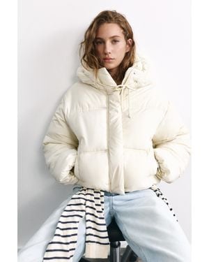 Pull&Bear Kort Gewatteerd Jack - Wit