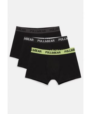Pull&Bear Pack 3 Boxer - Nero
