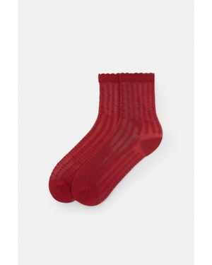 Pull&Bear Kousachtige Sokken Met Harten - Rood