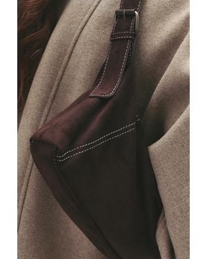 Pull&Bear Schoudertas Met Naden - Bruin