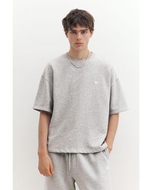 Pull&Bear Stwd Sweater Met Korte Mouw - Grijs