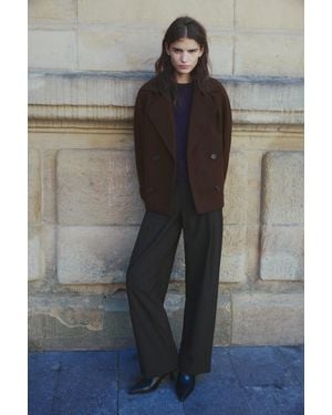 Pull&Bear Korte Jas Van Synthetische Wol - Zwart