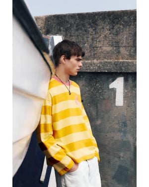 Pull&Bear Maglietta Stwd Boxy A Righe - Giallo