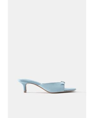 Pull&Bear Leren Instapsandalen Met Gesp - Blauw