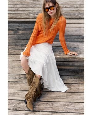 Pull&Bear Cowboylaarzen Met Hak En Franjes - Meerkleurig