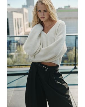 Pull&Bear Pullover Con Scollo A V - Grigio