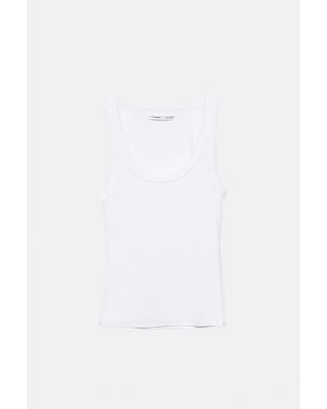 Pull&Bear Basic Tanktop - Wit